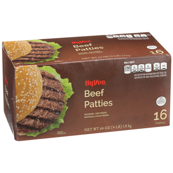 HyVee Frozen Beef Patties 16ct HyVee Aisles Online Grocery Shopping