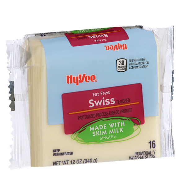 HyVee Singles Fat Free Swiss Pasteurized Process Cheese Product 16Ct HyVee Aisles Online