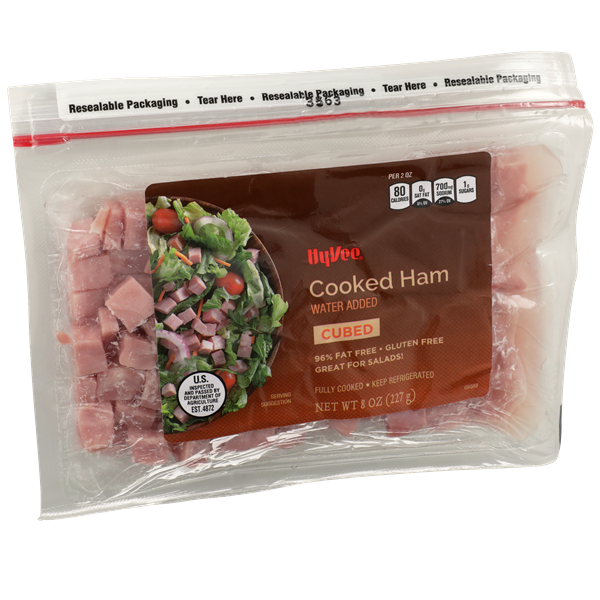 HyVee Cubed Cooked Ham 8 oz. Pack HyVee Aisles Online Grocery Shopping