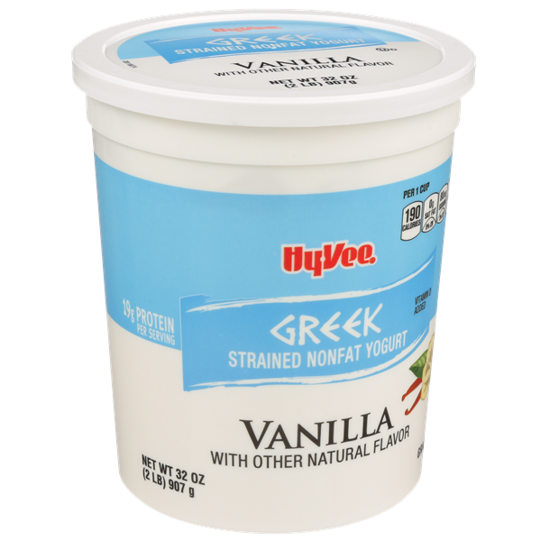 Hy-Vee Vanilla Strained Nonfat Greek Yogurt | Hy-Vee Aisles Online ...