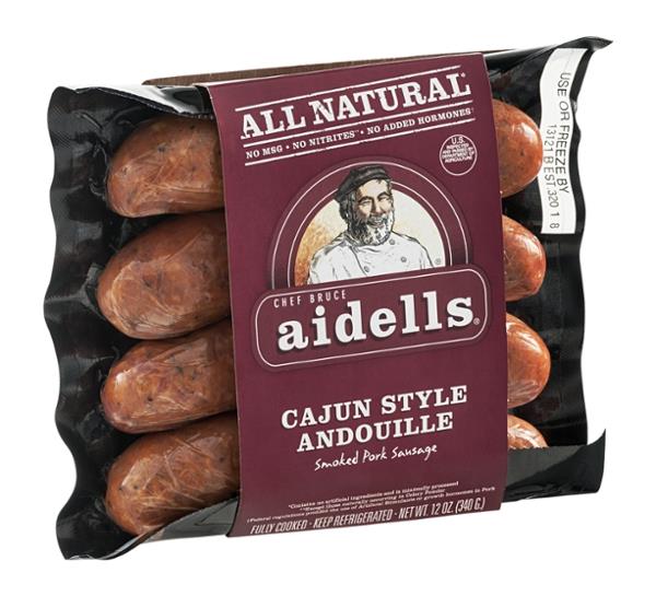 Aidells Smoked Pork Sausage, Cajun Style Andouille, 12 oz. (4 Fully
