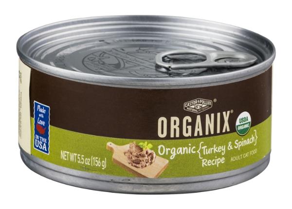 organix turkey and spinach cat food