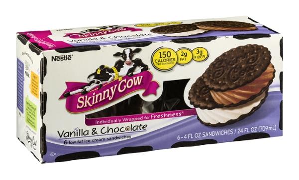 Skinny Cow The Dynamic Duo Vanilla And Chocolate Ice Cream Sandwiches 6 Pack Hy Vee Aisles 2633