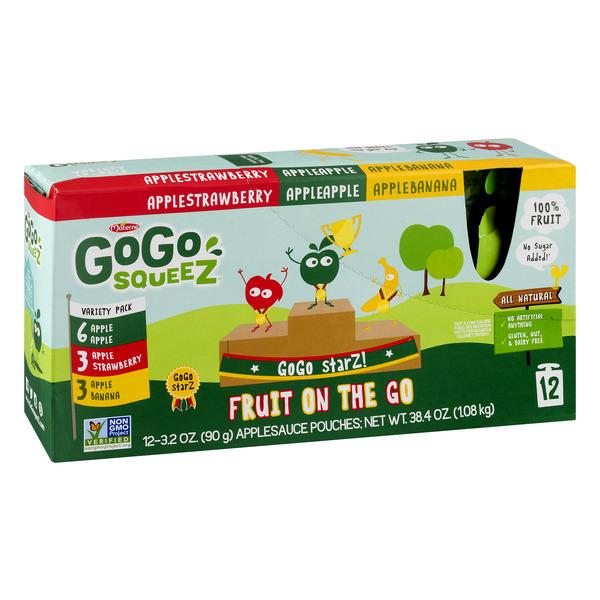 GoGo Squeez Applesauce on the Go Variety Pack Pouches Apple Apple/Apple
