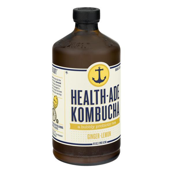 HealthAde Kombucha Bubbly Probiotic Tea GingerLemon HyVee Aisles